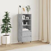 Credenza-Buffet-Armadio da cucina Grigio Cemento 40x36x110 cm in Legno Multistrato 588211