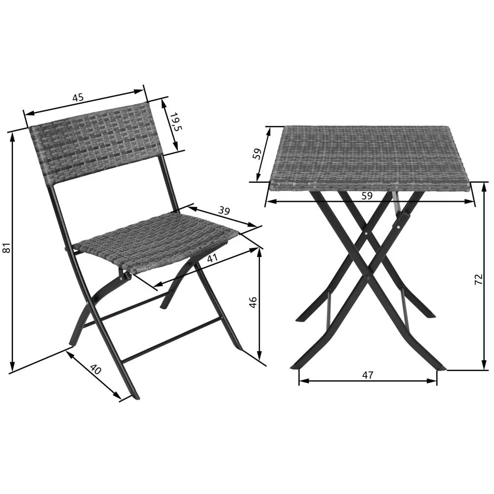 Set di mobili da giardino grigio per 2 persone 2108099