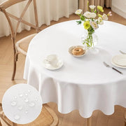 Tavolo Rond Tavolo Coperto, Φ160cm Coperture per Tavolo Lavabili in Poliestere Copertura per Tavolo, Resistenti alla Luce e all'Acqua con Effetto Lotus, Resistenti ai Marcature per un Utilizzo Duraturo presso la Casa, Matrimoni, Feste