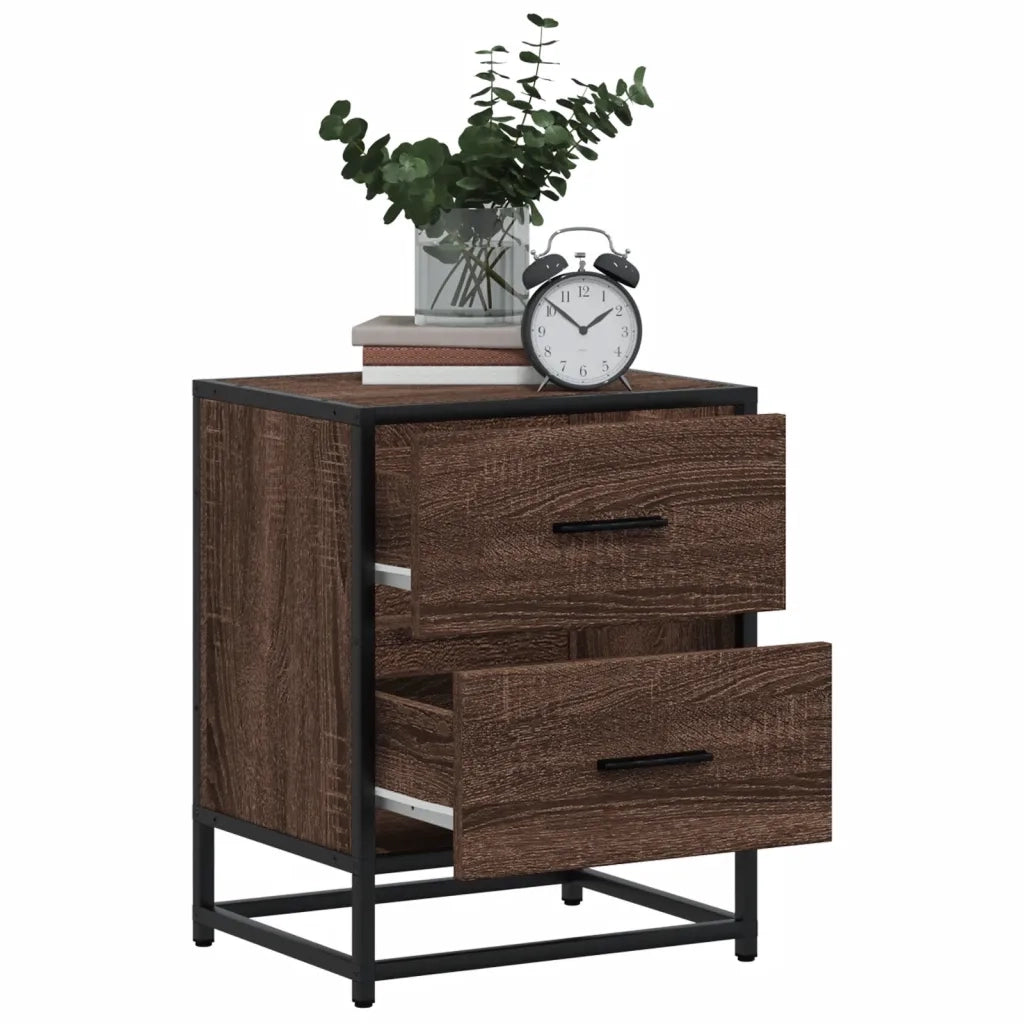 Comodini Rovere Marrone 2 pz 40x31x50 cm in Truciolato 848683