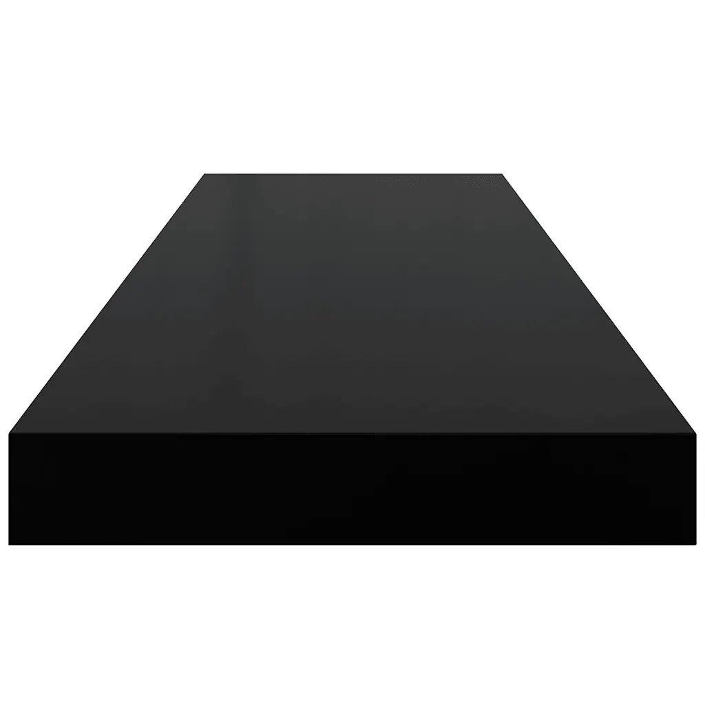Scaffale a Parete Nero Lucido 80x23,5x3,8 cm in MDF cod mxl 32977