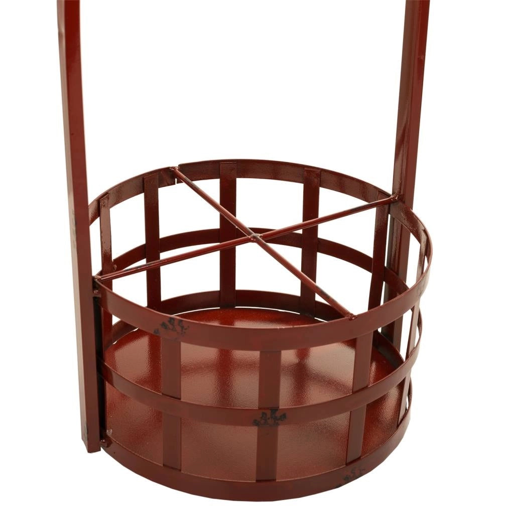 Tavolo portabottiglie in metallo rosso 42x42x60h