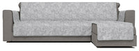 Copridivano con Penisola Destra Seduta 290 cm in Poliestere e Cotone Grigio Chiaro