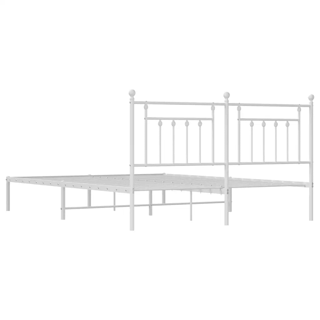 Giroletto con Testiera-Struttura Letto con testiera Metallo Bianco 180x200 cm 635037