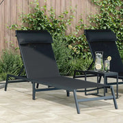 Lettino 1-persona Nero e antracite 197 x 54 x 86 cm Acciaio 42010348
