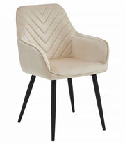 Sedia VALORA WAAV - Elegante velluto beige per soggiorno, cucina, sala da pranzo x 1