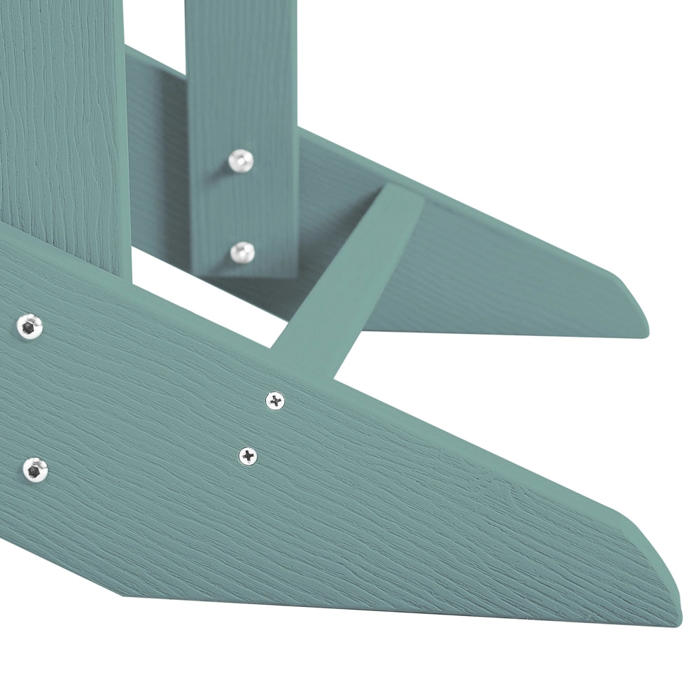 Sedia da giardino in legno di plastica turchese con poggiapiedi resistente agli agenti atmosferici in stile moderno