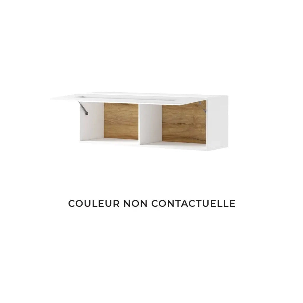 Vetrina sospesa orizzontale collezione OHIO colore grigio antracite e rovere.
