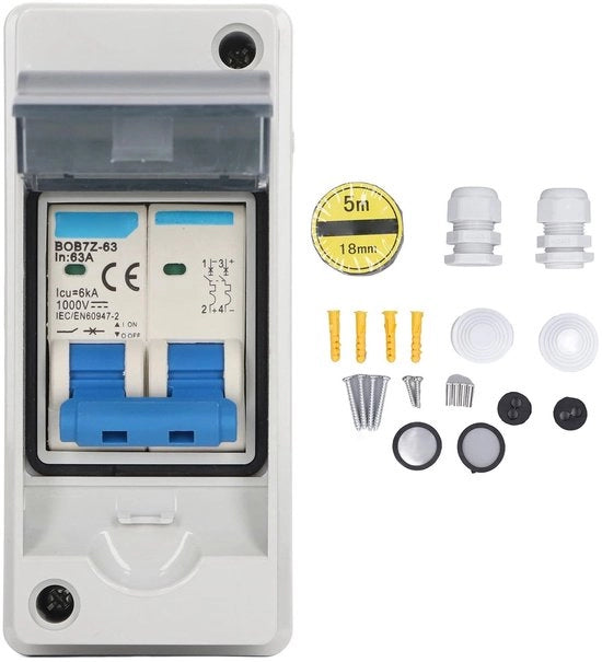 Overspanningsbeveiliging Miniatuur Stroomonderbreker Waterdichte PV Solar DC-scheidingsschakelaar PV-systeem 63A 1000V IP65 per Zonnepaneelinstallazioni.