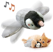 Giochi per gatti, pinguino giocattolo con ali che sbattono, suoni realistici, giocattoli per gatti interattivi e realistici, adatti per i movimenti dei gattini, giocattoli da abbracciare.