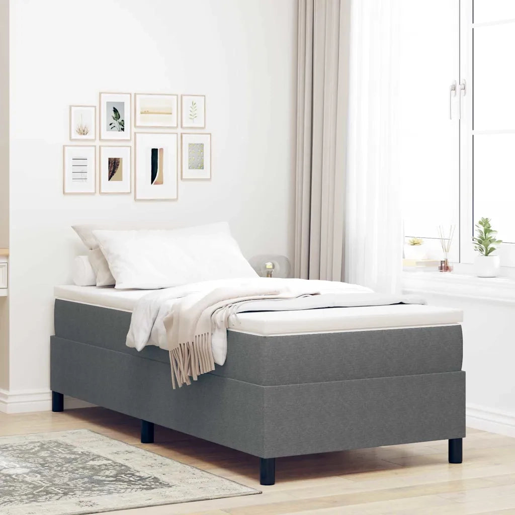 Letto a molle Grigio chiaro e bianco 100 x 200 cm 3337447