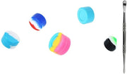 Contenitore in silicone, 5 ml, 1,8 cm x 3,2 cm, con attrezzo metallico, 5 pezzi