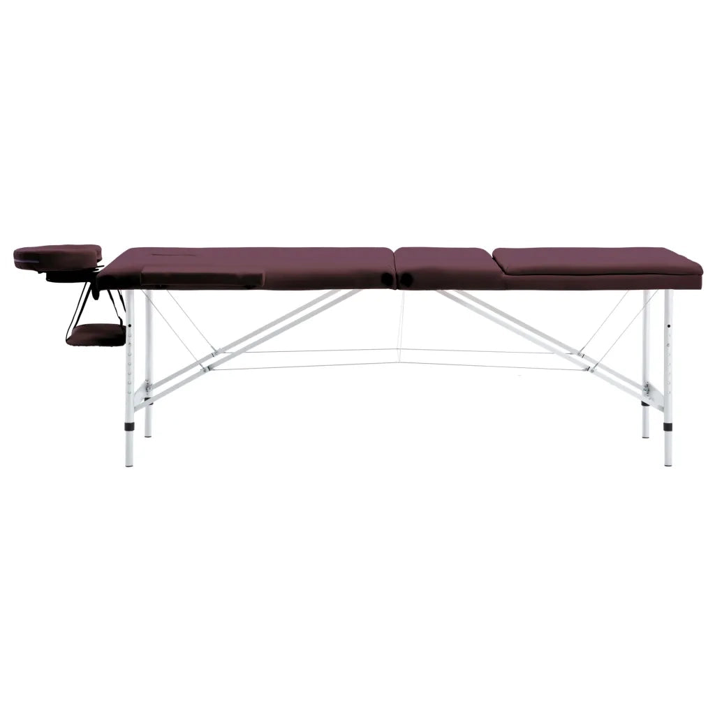 Lettino da Massaggio a 3 Sezioni in Alluminio Viola Vino CFW7367084