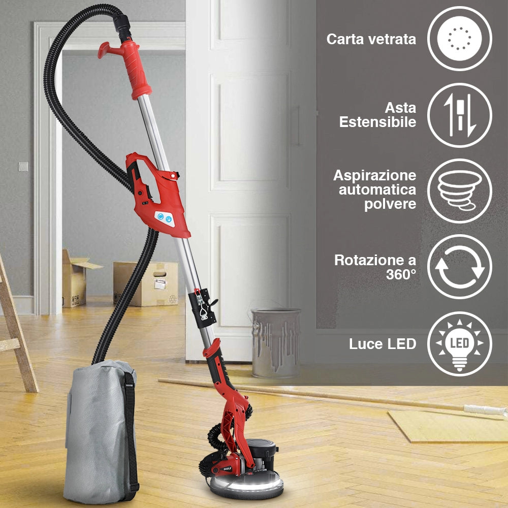 Levigatrice Muro Soffitto Carteggiatrice Giraffa 750W Cartongesso Pieghevole