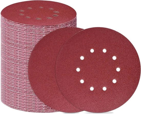 Nastro adesivo Velcro da 225 mm - 50 pacchi Disco abrasivo P40-P2000 per trapano per costruzione asciutta - Sander Giraffa collo lungo per parete (10 fori + senza fori)