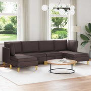 Set di mobili per il soggiorno 6 pcs Marrone Scuro Tessuto 3413697