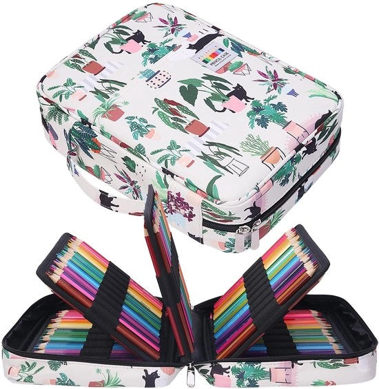 Etui per pennarelli con grande capacità di stoccaggio - 220 pennarelli - organizzatore portatile per studenti e artisti - contenitore acqua-resistente - multifunzionale