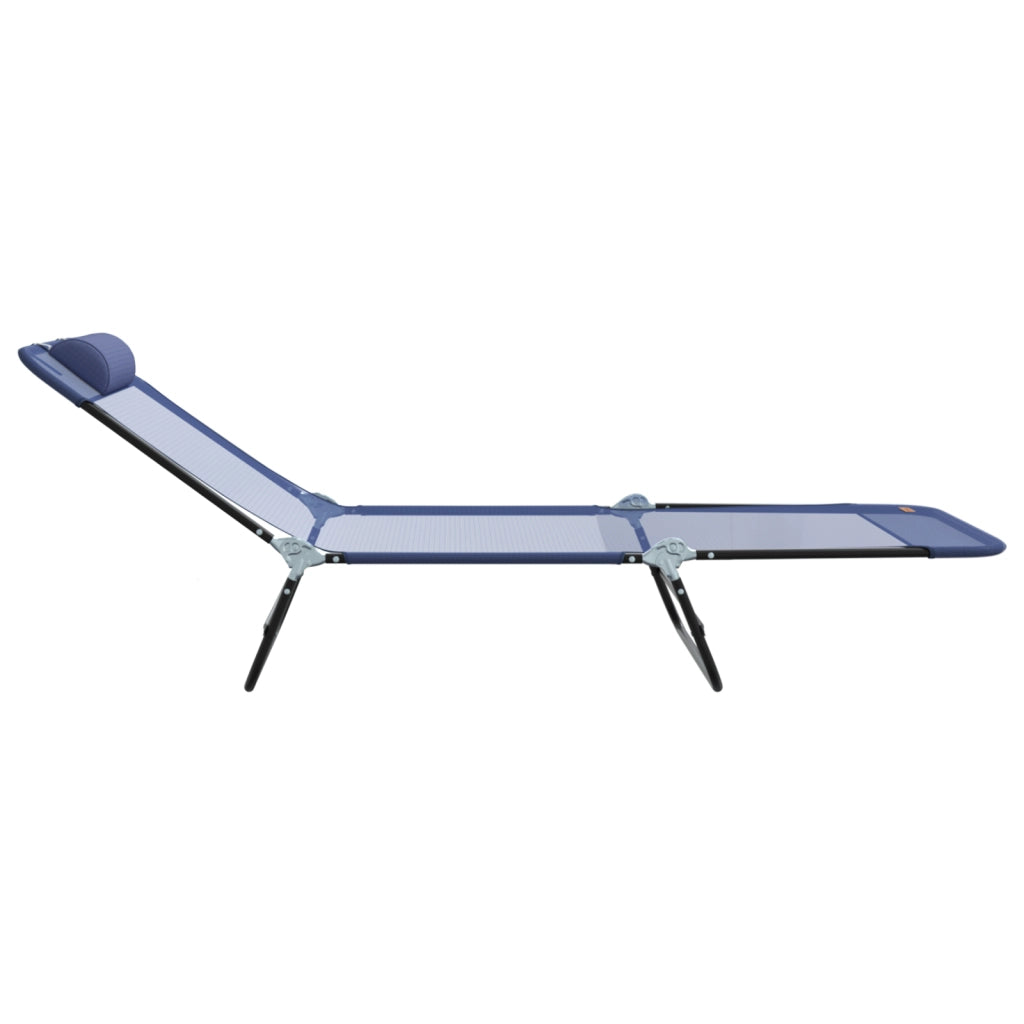 Lettino Prendisole Pieghevole con Testa Navy Textilene