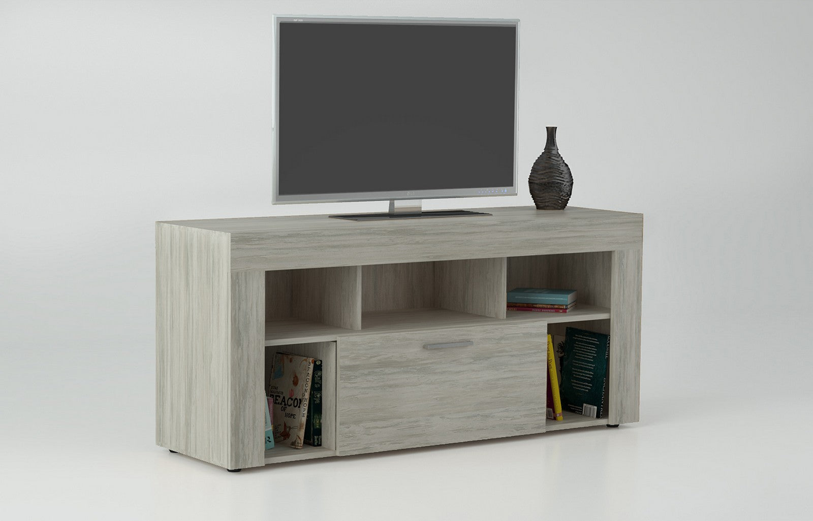 kit porta tv vision 135x41,5x60h bianco venato k083 cod:ferx.910