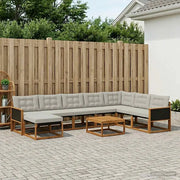 Set di divani da esterno 9 pcs Naturale e Grigio Chiaro 3381623