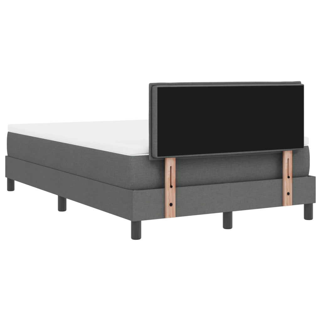 Letto a molle con materasso e LED grigio scuro 120x200 cm tessuto