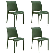 Marvin Sedia in Polipropilene Volga da Interno Esterno Giardino Impilabile Design Sedie Moderne per Patio  Verde/4 Sedie