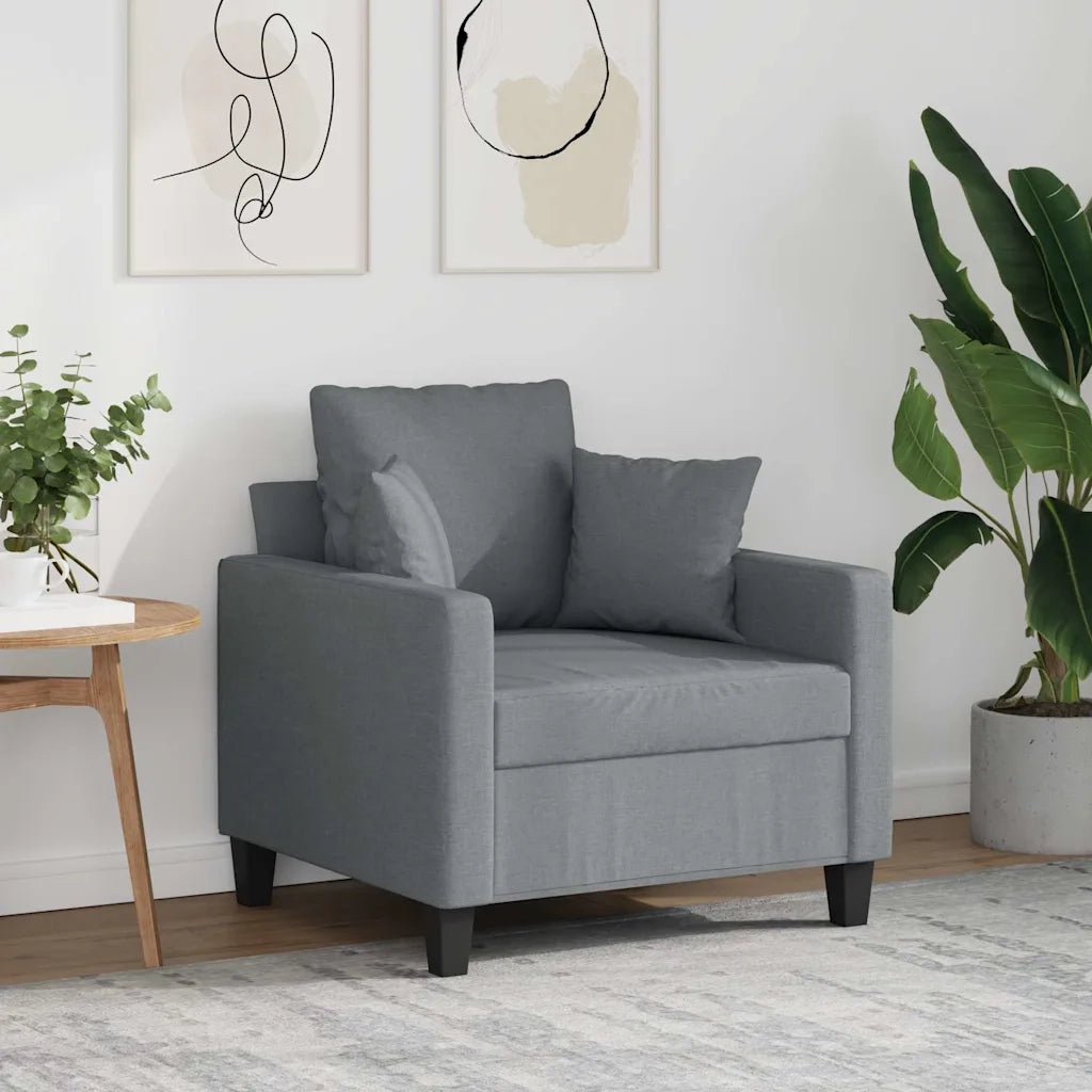 Poltrona-Divano Sedia Grigio Chiaro 60 cm in Tessuto 232362