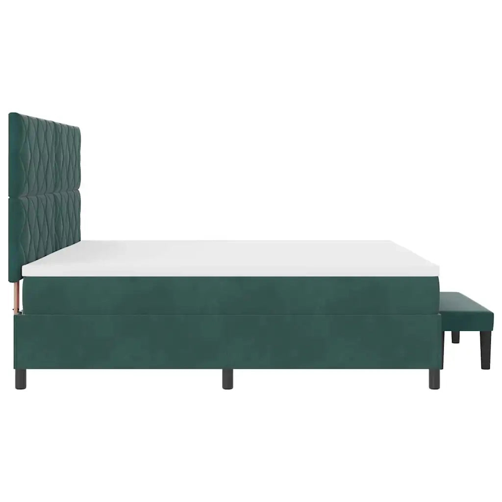 Letto a molle con materasso Verde Scuro 200 x 200 cm Velluto 3344603