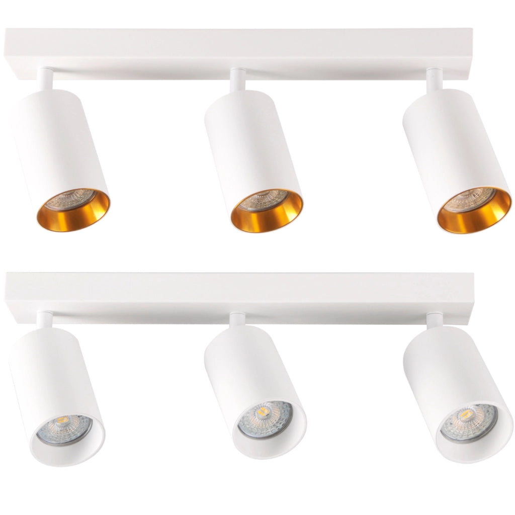 Plafoniera/Applique MARIBEL 3xGU10 bianco oro alluminio Polux