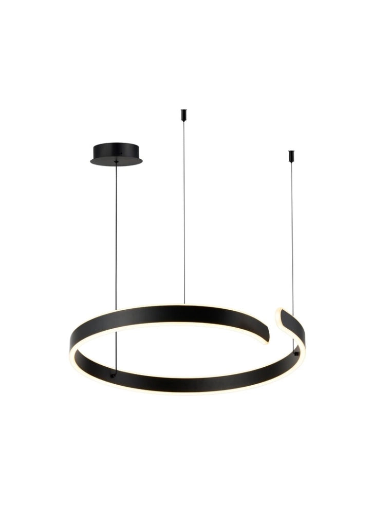 Lampadario Rabalux Silnora nero tondo LED 35W CCT variabile