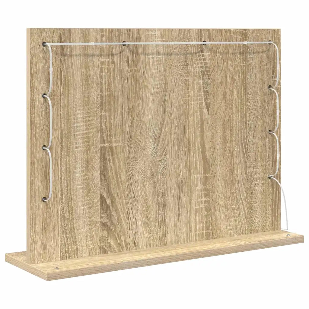 Specchio da Vanità Rettangolare Rovere Sonoma 60 x 45 x 18 cm 868311