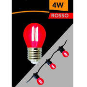 Trade Shop - Lampadina Led A Filamento G45 Attacco E27 4w A Globo Luce Colorata Rosso G45a-tr -
