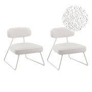 Set di 2 poltrone in tessuto bianco sporco con gambe in metallo senza braccioli Soggiorno moderno