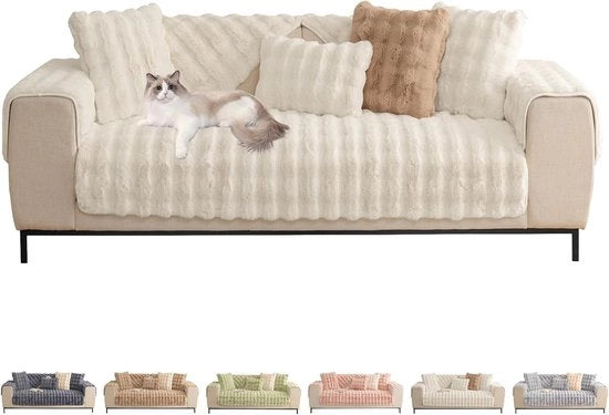Hoes per divano da 1 a 4 posti - copertura per divano angolare - protezione per divano L per soggiorno - copertura morbida per schienale-braccioli (beige 71 x 71 cm) hoes per divano da angolo con allungamento