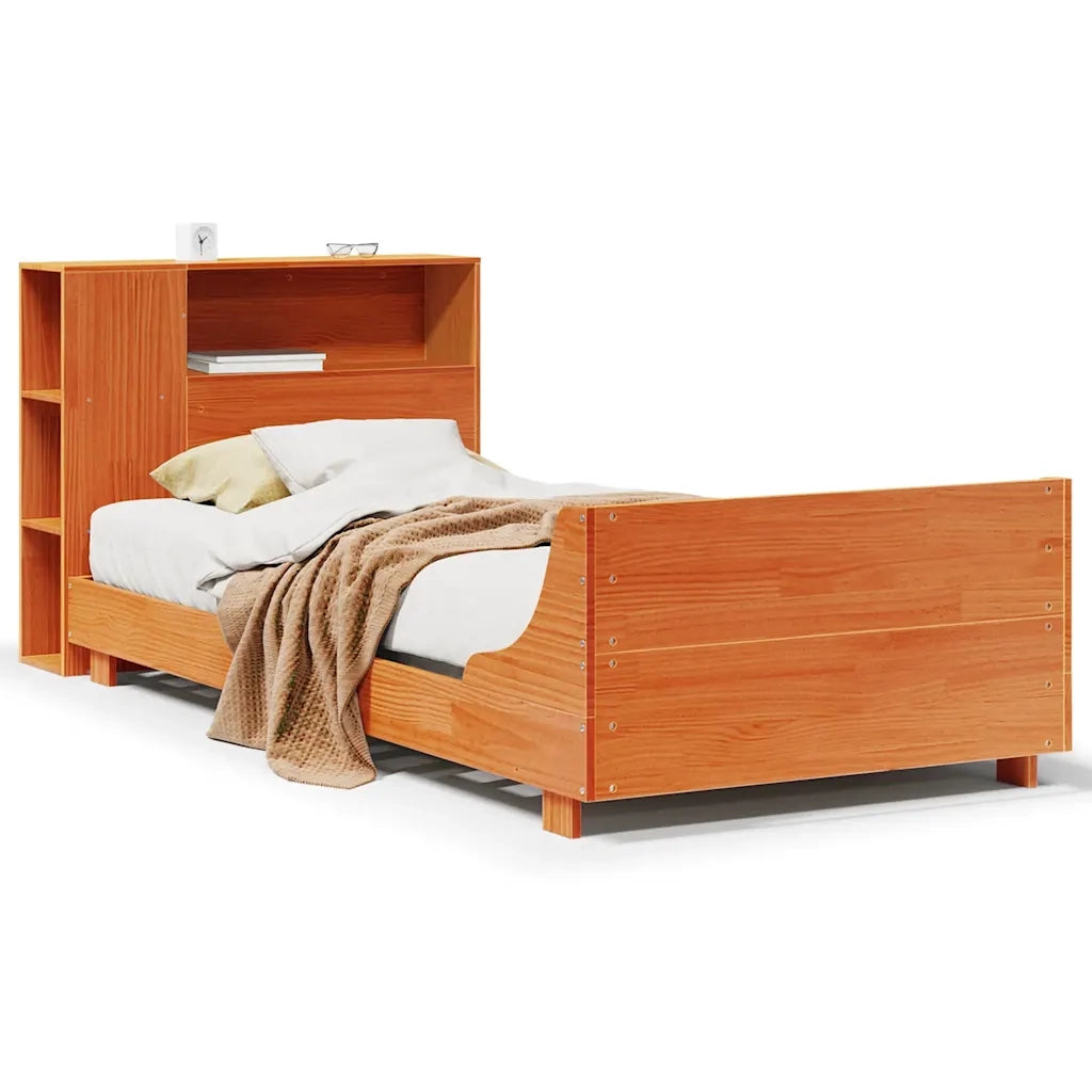 vidaXL Giroletto senza Materasso Marrone Cera 100x200 cm Legno di Pino