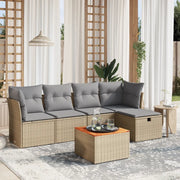 Set Divano da Giardino 6 pz con Cuscini Beige Misto Polyrattancod mxl 114521