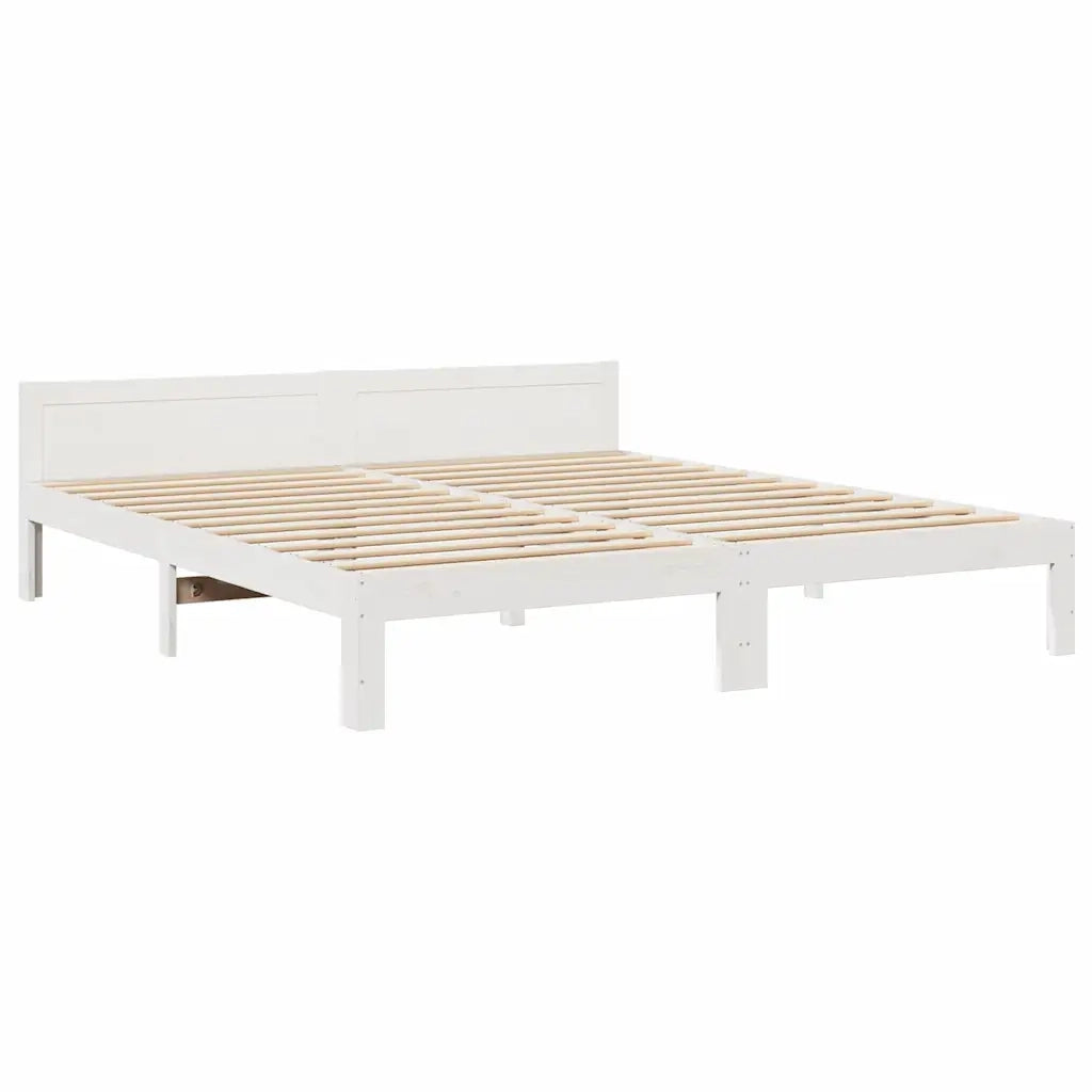 Giroletto senza Materasso Bianco 160x200 cm Legno Massello Pino 859230