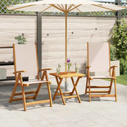 vidaXL Sedie da Giardino Pieghevoli 2 pz Massello Acacia e Textilene