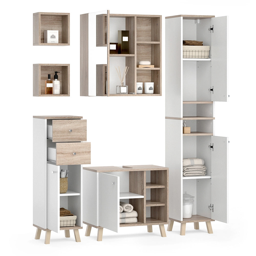 Vicco Set mobili bagno Bianco 5 parti
