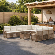 Set Divano da Giardino 12 pcs Beige polyrattan 3434973