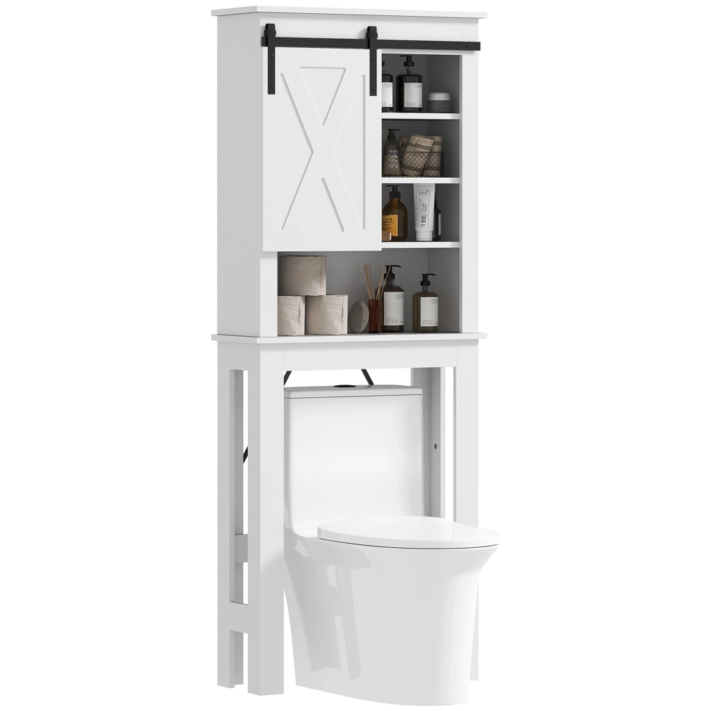 Mobile Bagno Sospeso con Ante Scorrevoli e 6 Scomparti ¨C Zephmum ¨C 67x25x172 Bianco