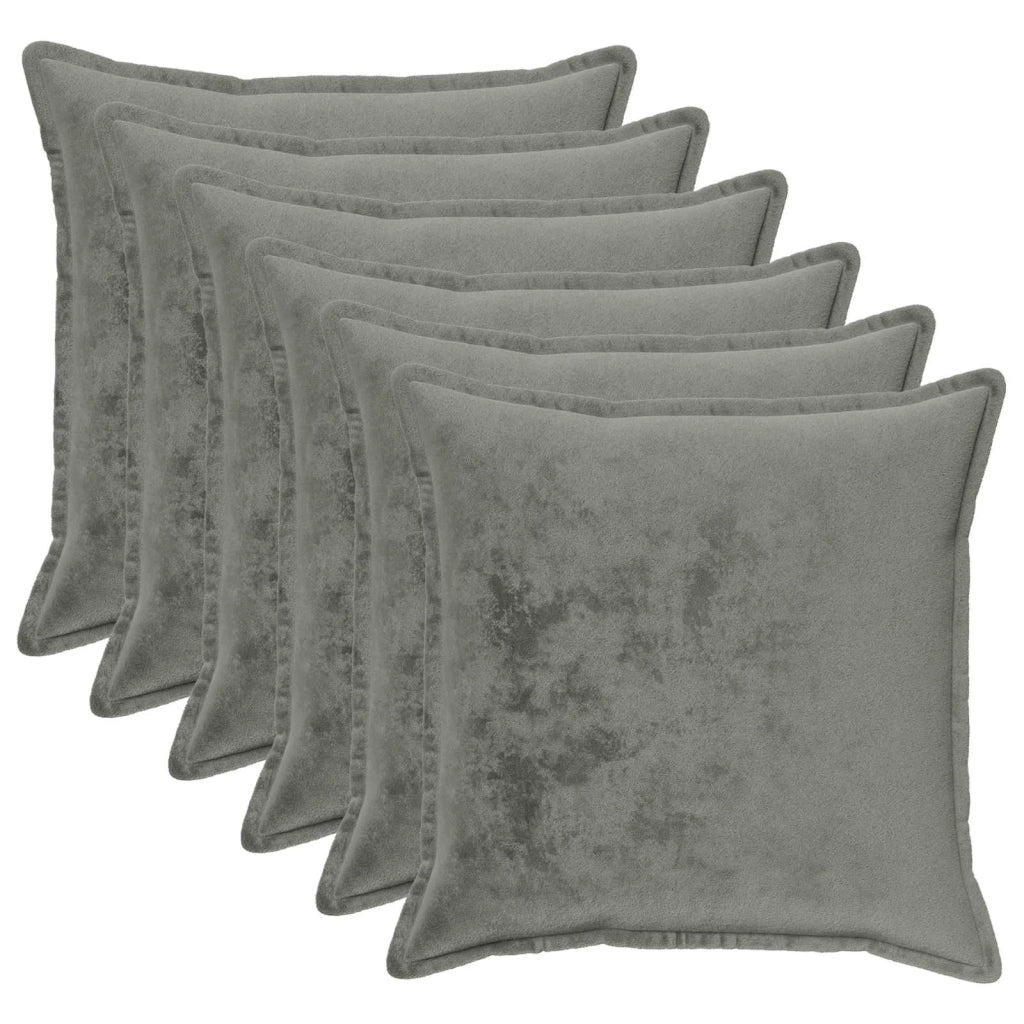 Federa 6 pcs HOUTEN Grigio Scuro 60 x 60 cm Flanella 920894