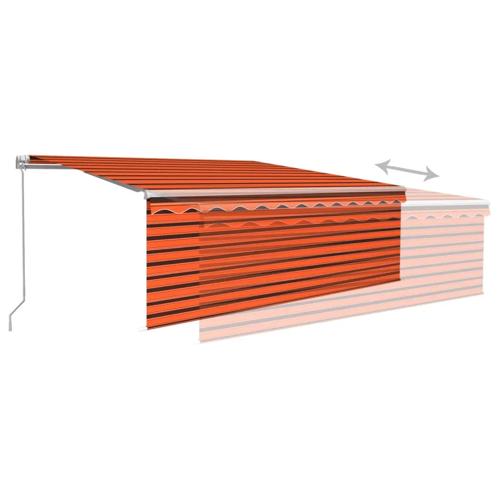 Tenda Sole Retrattile Manuale con Parasole 4x3m Arancio Marrone