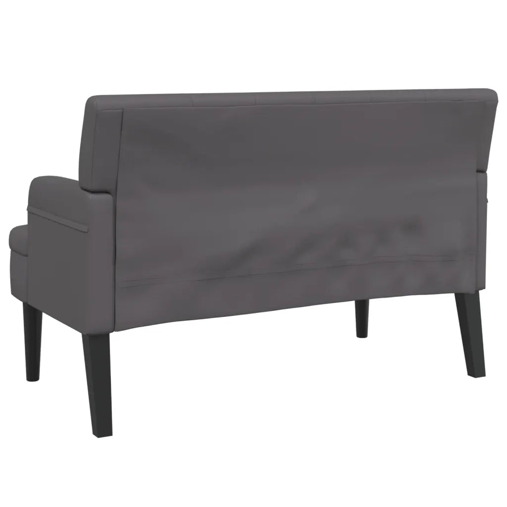 Panca con Schienale Grigia 112x65,5x75 cm in Similpelle 372151