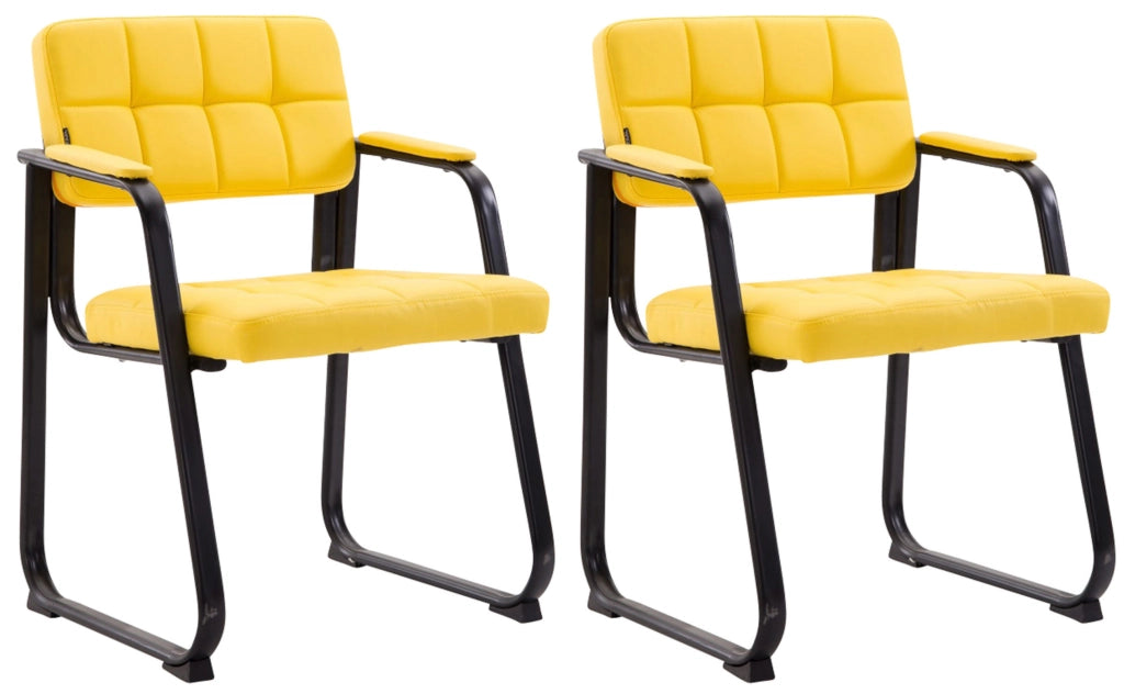 Set di 2 sedie per visitatori Canada B in finta pelle giallo