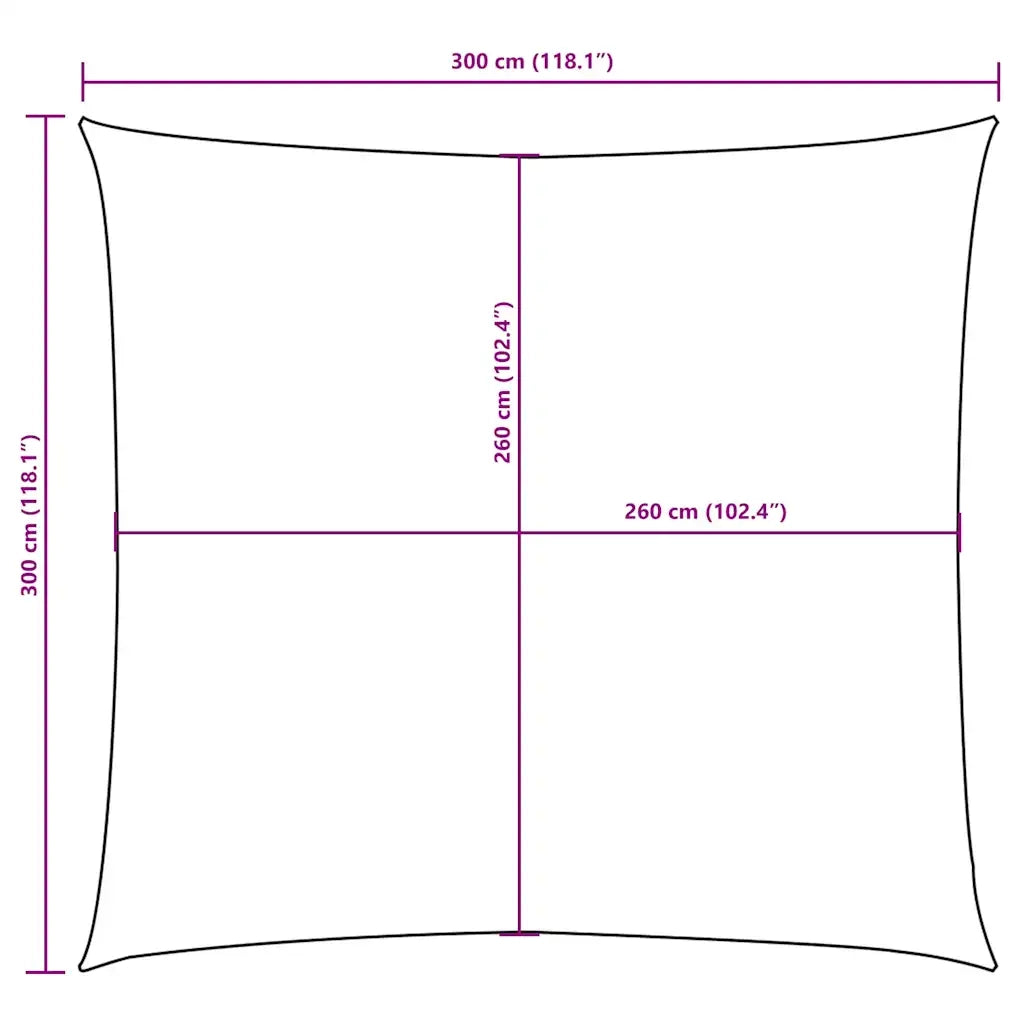 Vela Parasole-Telo Ombra-Vela Ombreggiante in Tela Oxford Quadrata 3x3 m Crema