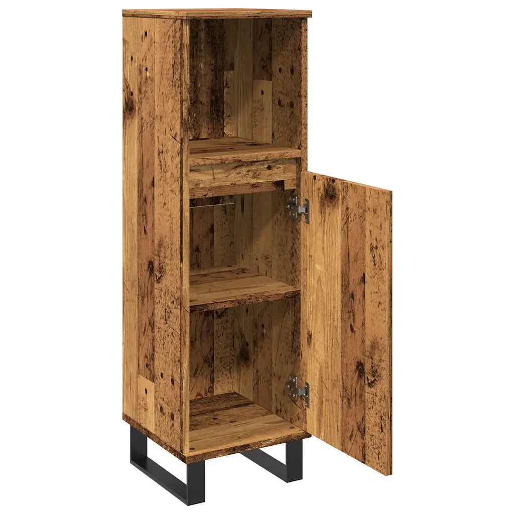 Armadietto da Bagno Legno Antico 30x30x100 cm in Truciolato 857211