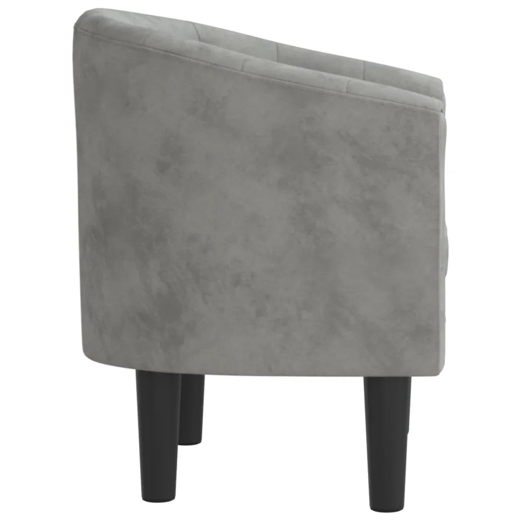 Poltrona Cabriolet Grigio Chiaro in Velluto 356469