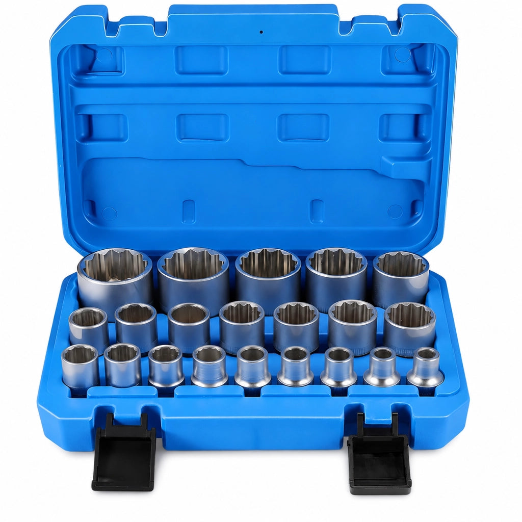 21 Chiavi a Bussola 1/2" 8-36 mm Profilo 6 e 12 Punti CR-V