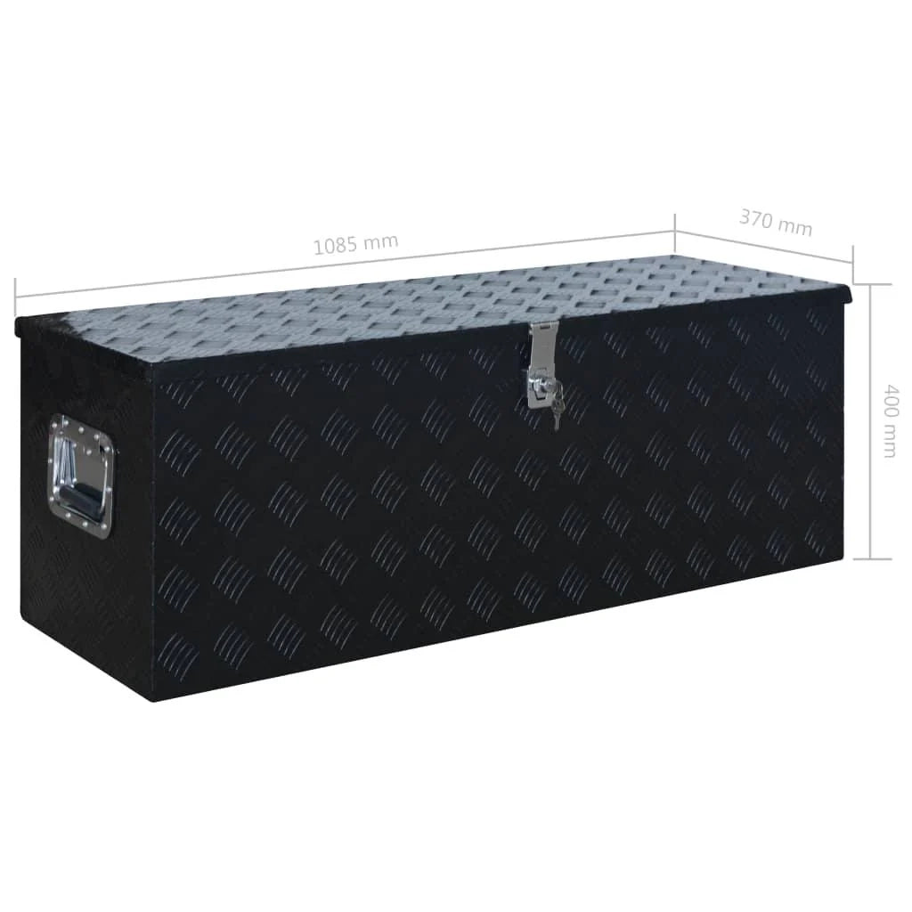 Scatola in alluminio 108,5 x 37 x 40 cm nera 02_0003196